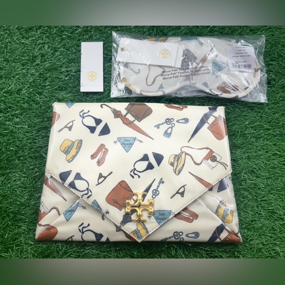 NWT
TORY BURCH Eye Mask With Pouch Clutch Travel Set